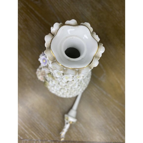 Antique Meissen Style Snowball Schneeballen Flower Perfume Bottle Vanity Cologne - Picture 9 of 12